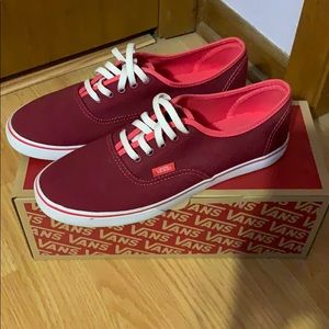 Burgundy & hot pink Vans